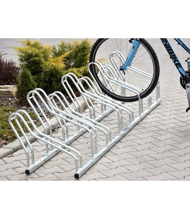 Ri-Traffic Aparcabicicletas VELO SAVE de acero galvanizado con soportes en forma de J para un estacionamiento seguro de bicicletas