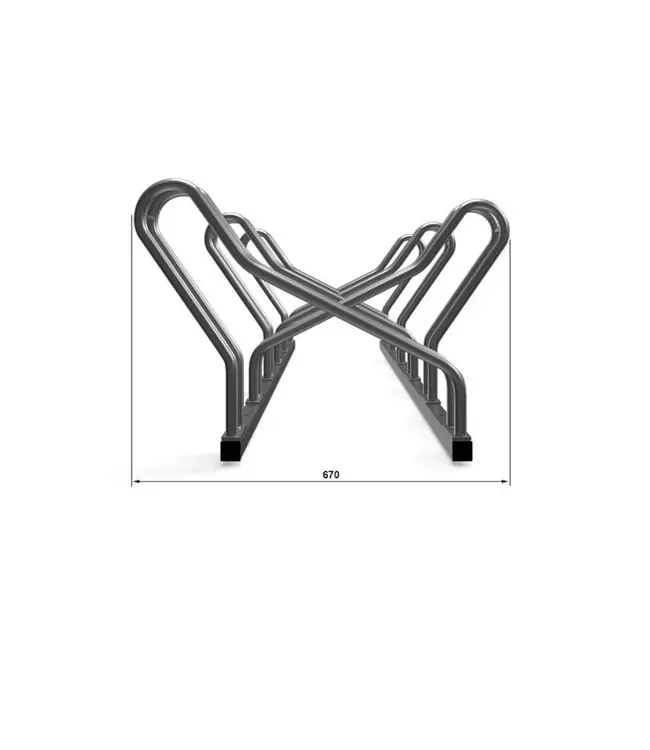 Ri-Traffic Aparcabicicletas VELO DOUBLE de acero galvanizado con soportes en forma de J para un estacionamiento seguro y de alta capacidad