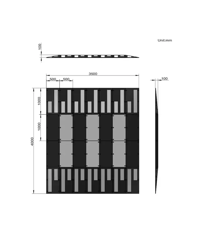 Ri-Traffic ZEBRA Plateau ralentisseur - 1000 x 500 mm - Début fin section