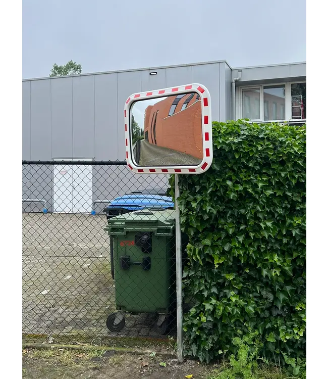 Ri-Traffic Verkeersspiegel rechthoek, wit/rood, 60 x 40 cm