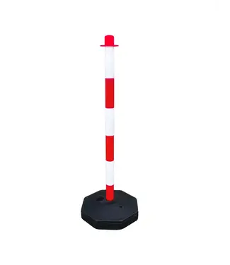 Ri-Traffic Chain post with fillable base - red / white
