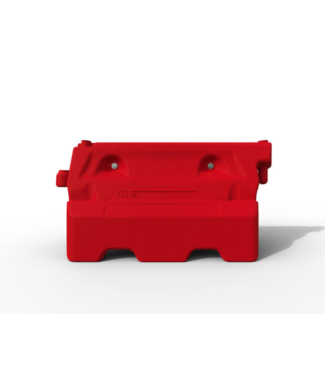 Ri-Traffic Barrera de plástico rellenable roja para control de tráfico y obras