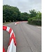Ri-Traffic Barrera de plástico rellenable roja para control de tráfico y obras