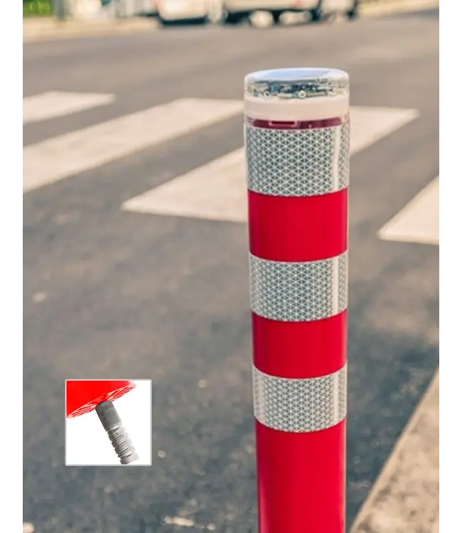 FLEXLED FlexLED Absperrpfosten mit LED-Beleuchtung - Rot (80 cm x 8 cm)