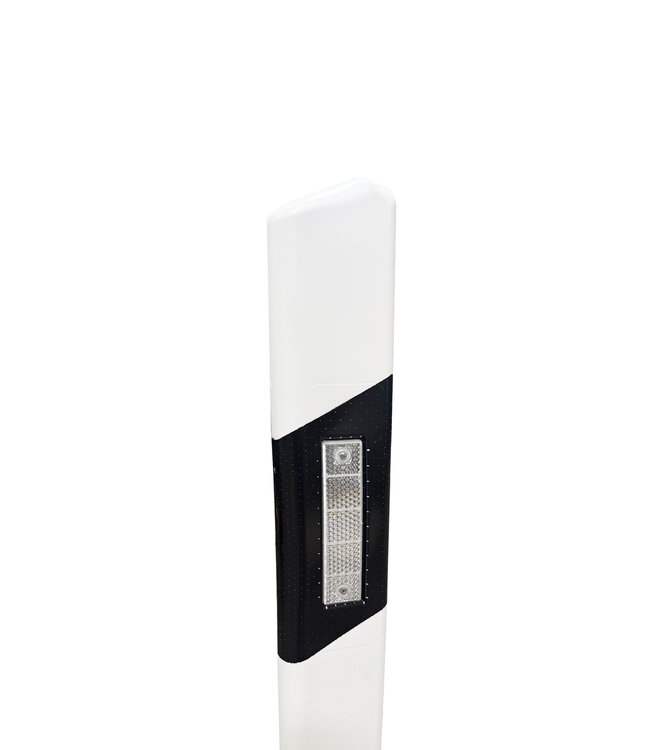 Ri-Traffic Poste reflector blanco con reflectores de 120 cm con refuerzo para instalación en el suelo