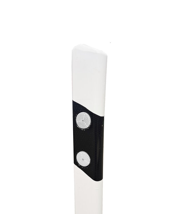 Ri-Traffic Sockel Leitpfost weiß mit Reflektoren 120 cm mit Aussteifung