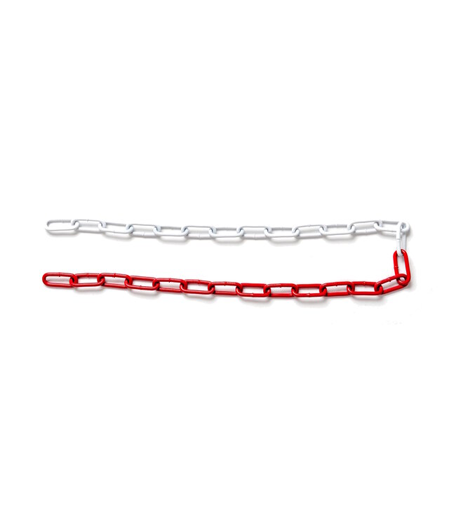 Ri-Traffic Cadena de delimitación de acero rojo/blanco – 6 mm – 10 m