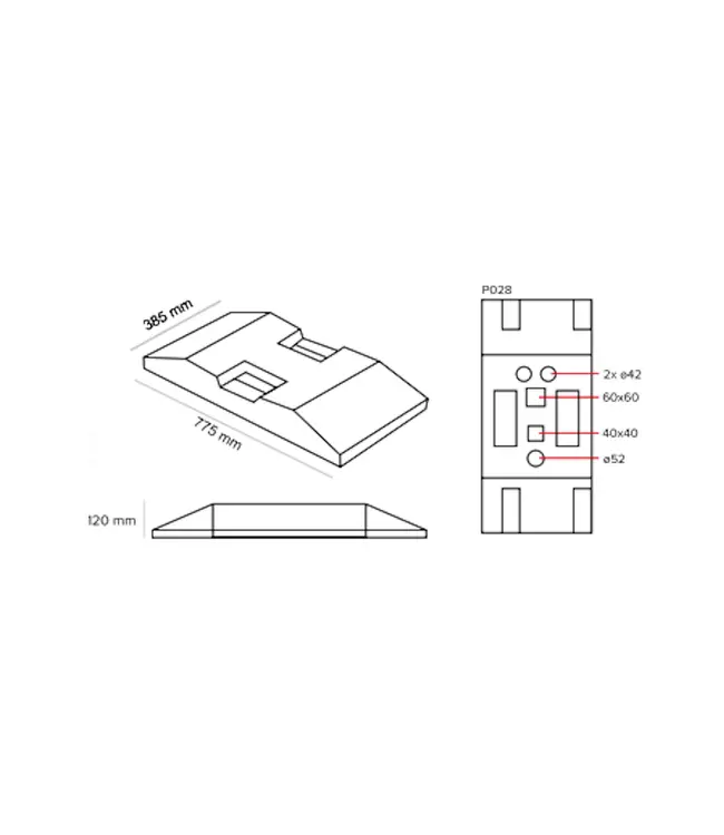 Ri-Traffic Base para valla PVC K1 de 28 kg fabricada con plástico reciclado