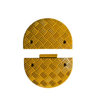 MAX Ralentisseur vitesse modulaire embout 1/2 rond jaune - H 50 mm