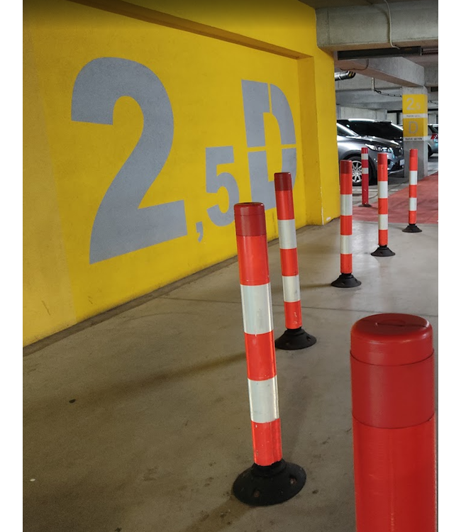 Ri-Traffic Leitzylinder FLEXPIN 100 cm rot/weiß – Niedriger, flexibler Leitpfosten