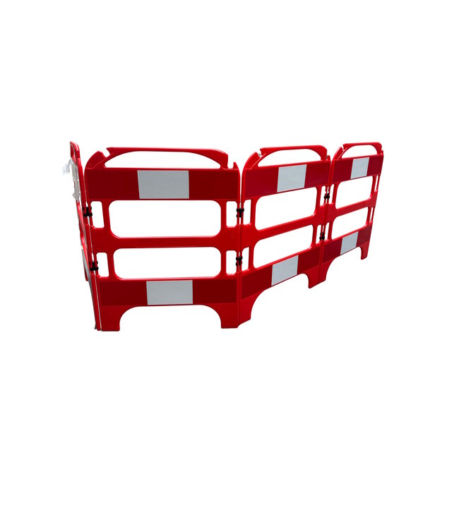 FENZO Barrera plegable FENZO roja con bandas reflectantes – Set de 4 paneles