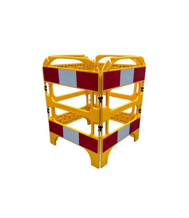 FENZO Schachtschutzgitter, Absperrgitter 4 Elemente 4x1m Schranke gelb