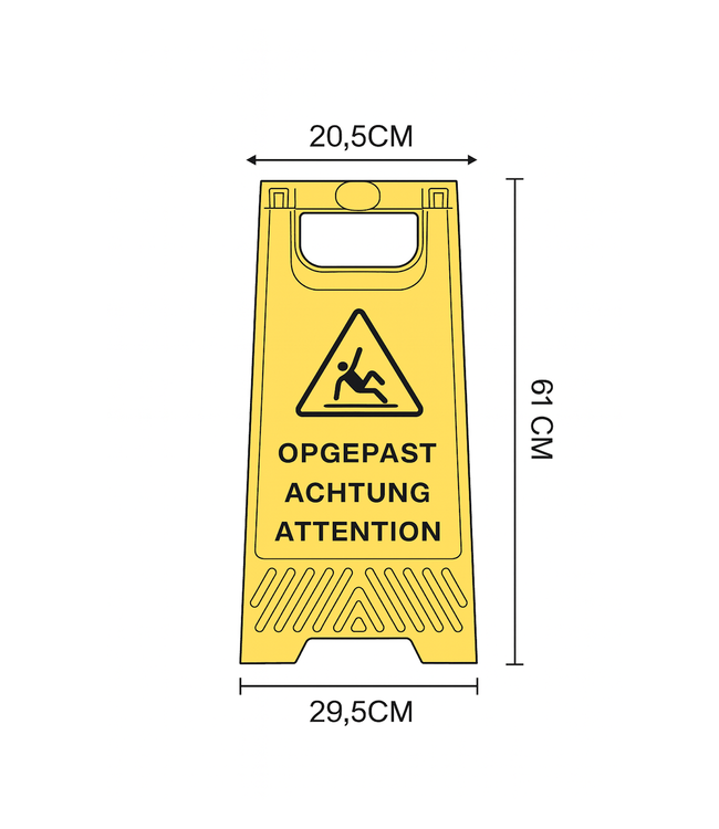 Ri-Traffic A-frame sign – Caution Wet Floor! (4-language)