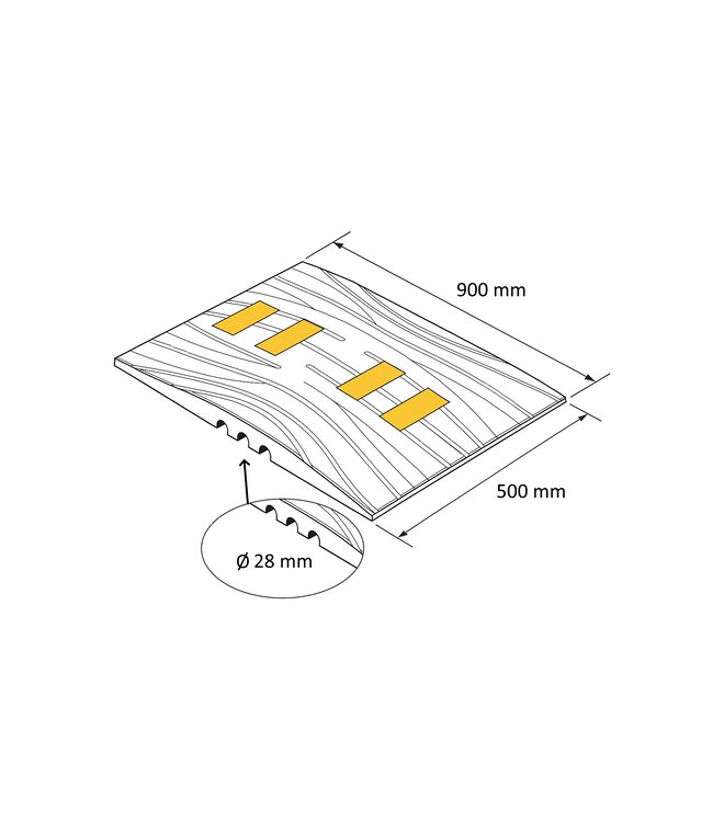 HEAVY Reductor de velocidad para tráfico pesado - pieza central - altura 5 cm
