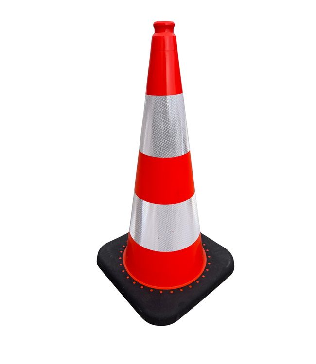 Ri-Traffic Cône K5A lesté signalisation 75 cm – PVC flexible avec bandes réfléchissantes classe 2