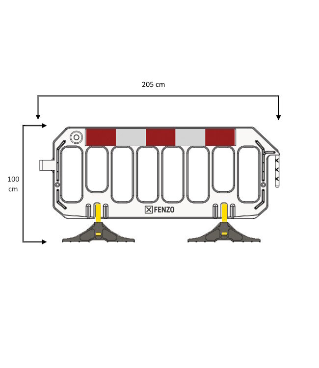 FENZO Plastic Barrier Fence 200 x 100 cm - Orange