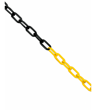 Ri-Traffic Kunststoff-Sperrkette gelb/schwarz - 6 mm