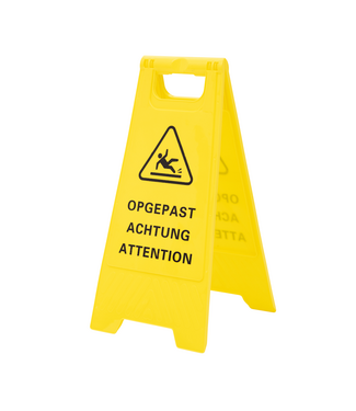 Ri-Traffic Señal de advertencia plegable – Suelo resbaladizo (4 idiomas)