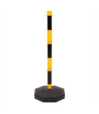 Ri-Traffic Chain Post Yellow/Black with Fillable Base