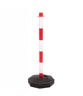 Ri-Traffic Chain post with fillable base - red / white