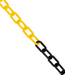 Ri-Traffic Kunststof afzetketting geel/zwart - 8 mm