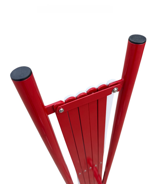 Strellis Faltgitter – Stahl-Scherenabsperrung rot/weiß