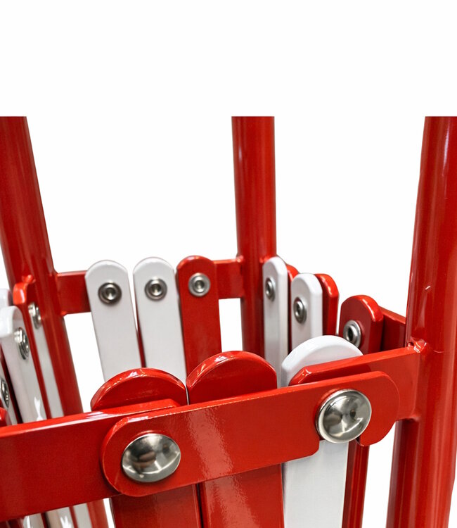 Strellis Valla extensible metálica de 4 lados roja/blanca plegable