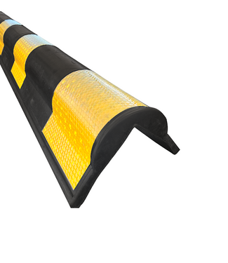 Ri-Traffic Protector de esquinas de caucho amarillo/negro con lámina reflectante