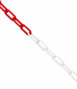 Ri-Traffic Cadena de señalización de plástico roja/blanca - 4 mm