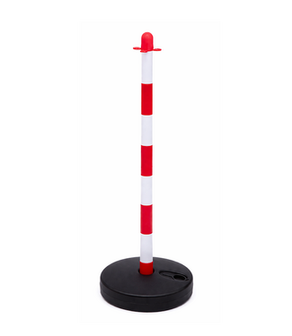 Ri-Traffic Poteau à chaîne avec base remplissable - rouge / blanc