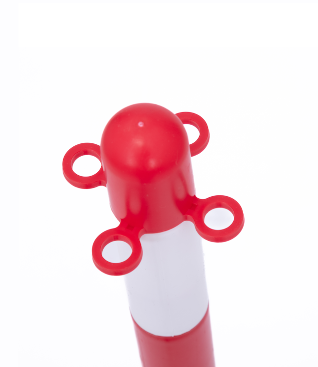 Ri-Traffic Kettenpfosten mit massivem Sockel - rot / weiß