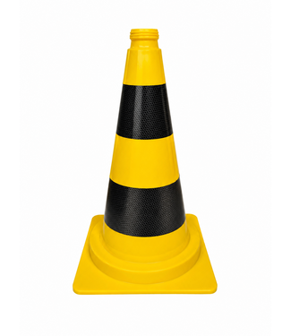 CONEX Cône de signalisation jaune/noir 50 cm