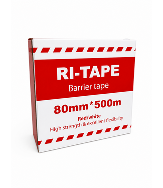 Ri-Traffic Cinta de señalización roja/blanca 80 mm x 500 m
