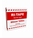 Ri-Traffic Cinta de señalización roja/blanca 80 mm x 500 m en rollo con práctica caja dispensadora