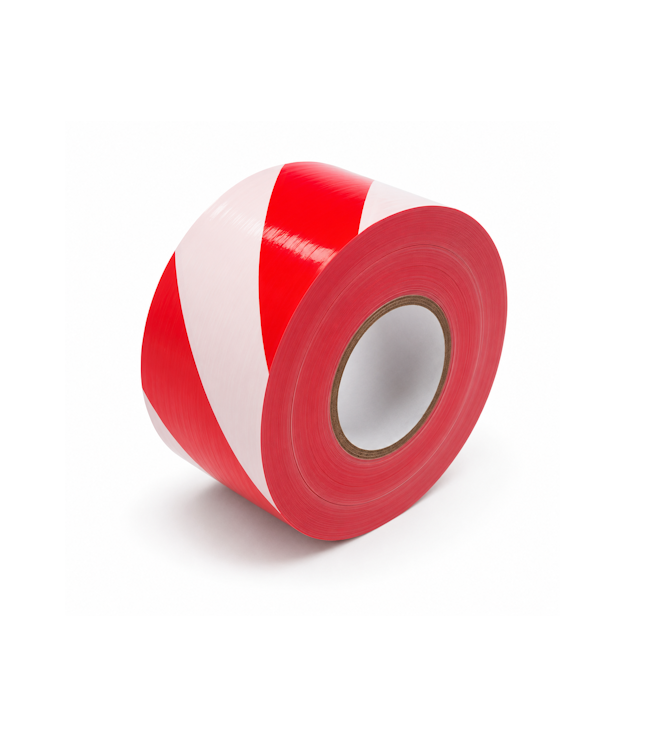 Ri-Traffic Afzetlint rood/wit 80 mm x 500 m op rol in handige dispenserdoos