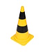 CONEX Cono de tráfico amarillo/negro de 75 cm en PVC