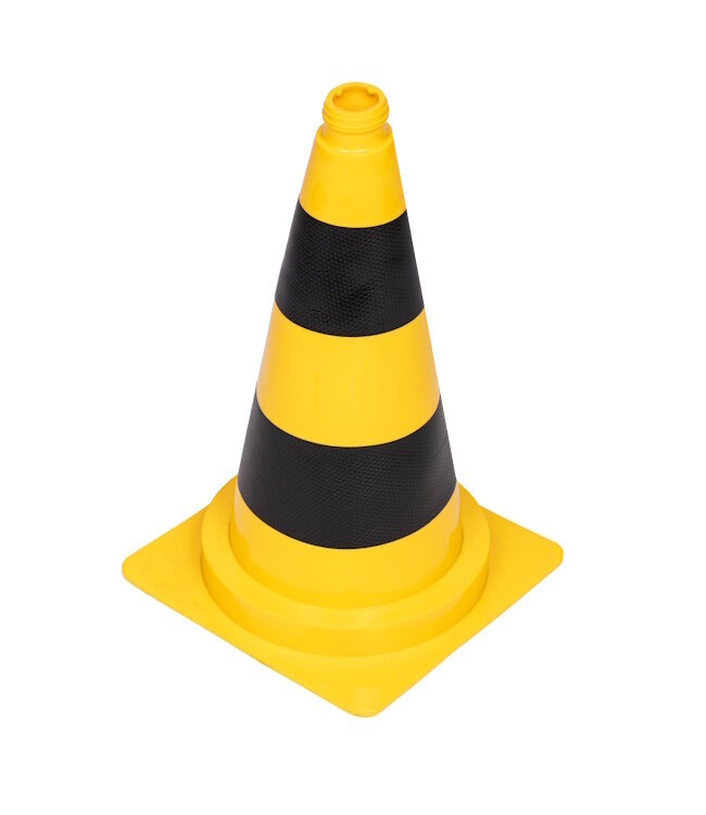 CONEX 50 cm Yellow/Black PVC Traffic Cone