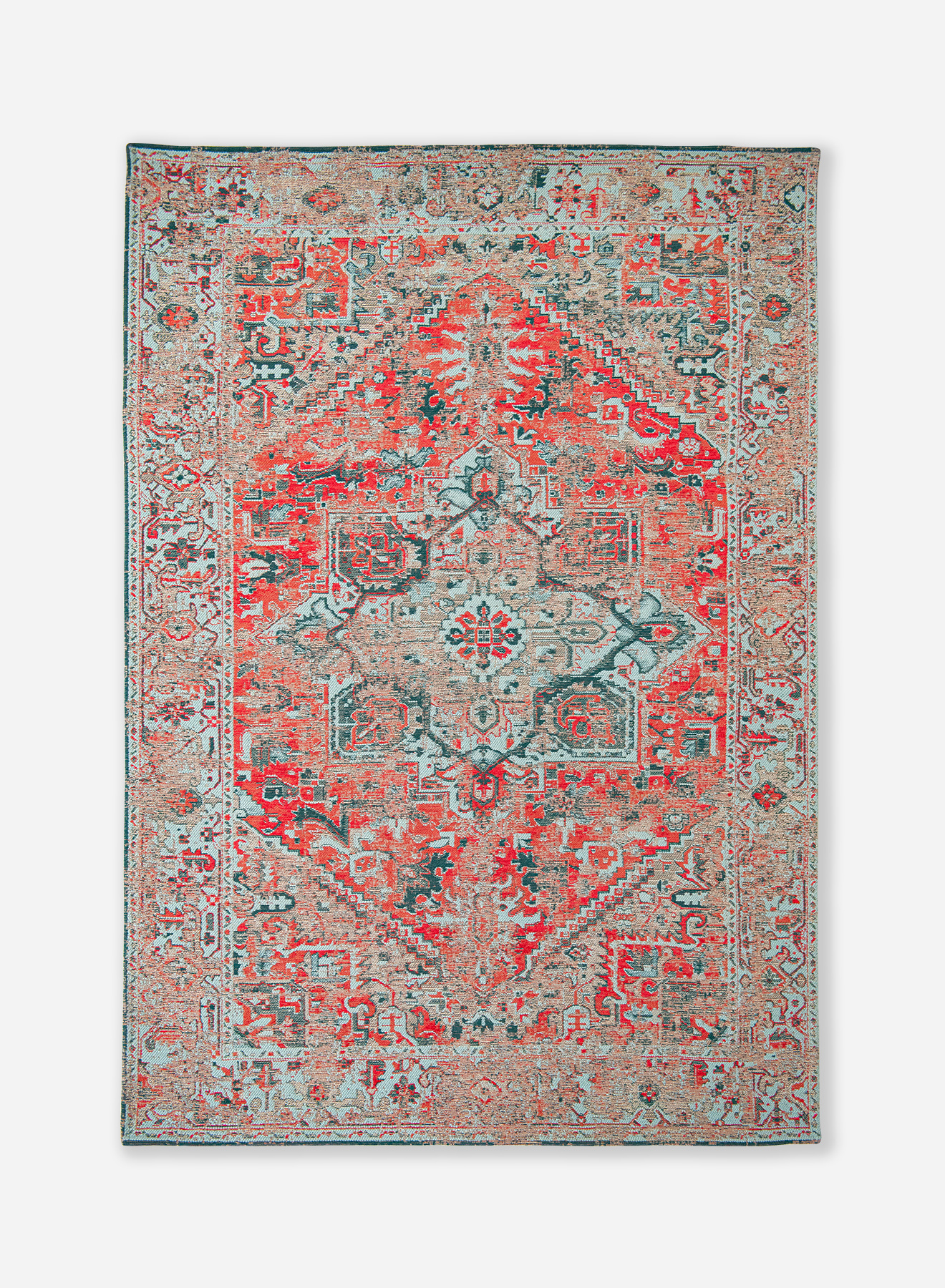 JEP oogsten handicap Antique Heriz tapijt uit de Antiquarian Collectie - Blood Turquoise 9298 -  Louis De Poortere Store