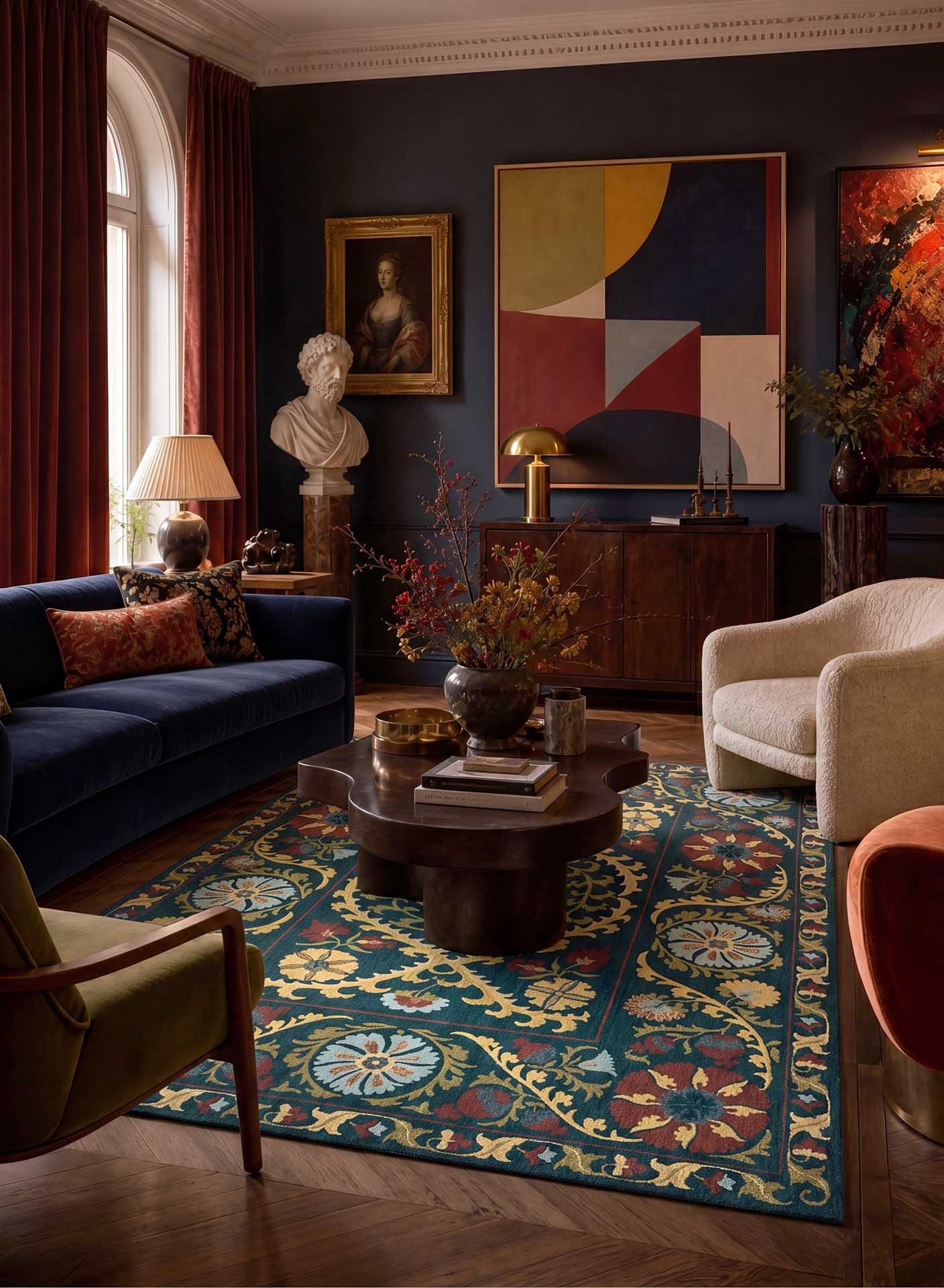 Tapis associé à une œuvre d'art