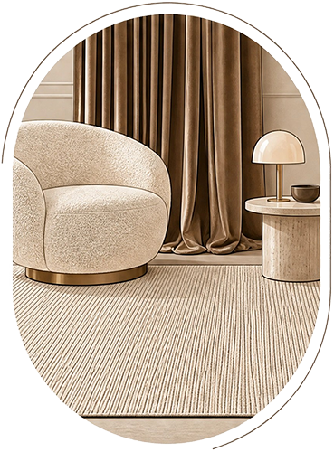 Textiles riches avec tapis plat