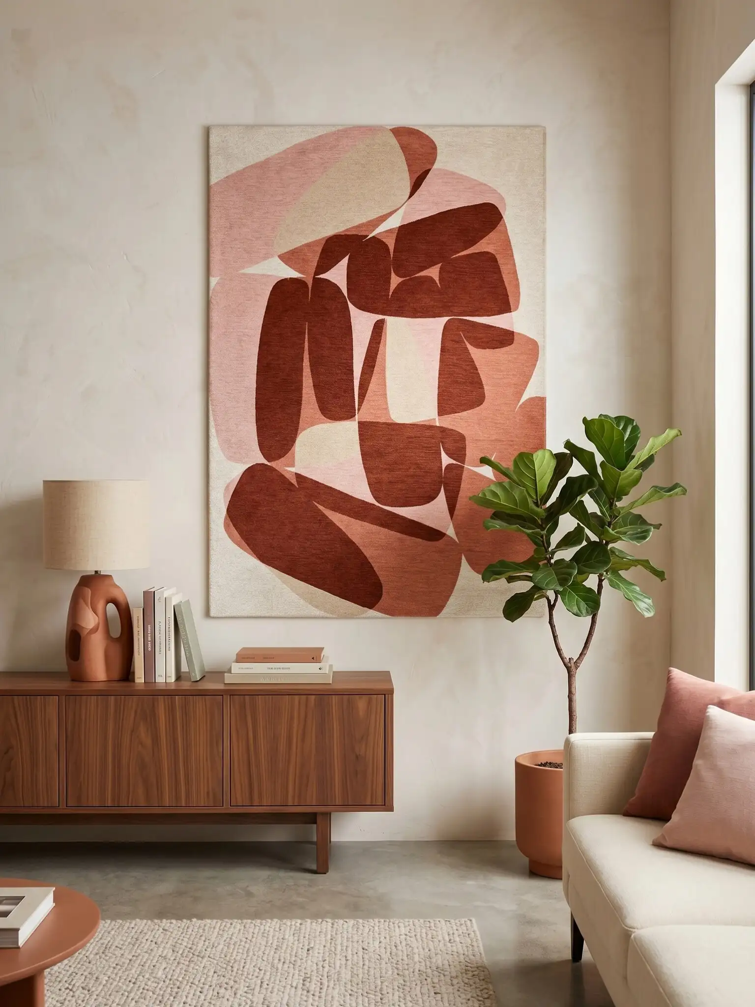 Stones – Körsbärsmocka – Flatvävd matta – bild 10