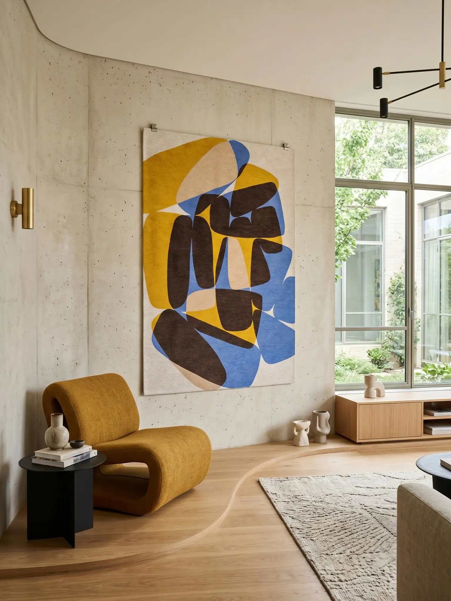 Stones – Solblå – Flatvävd matta – bild 10