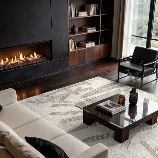 Living room with a Drop Dream in Blue rug