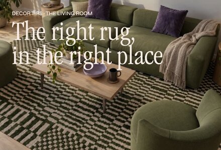 Living Room: the right rug, in the right place