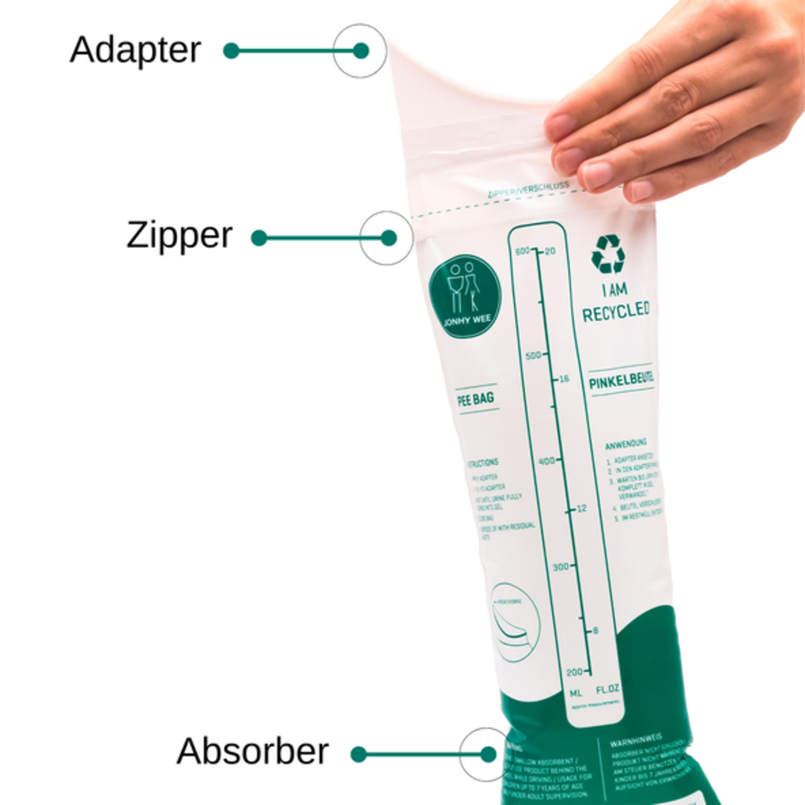 Unisex emergency toilet/urine bag (3 bags)