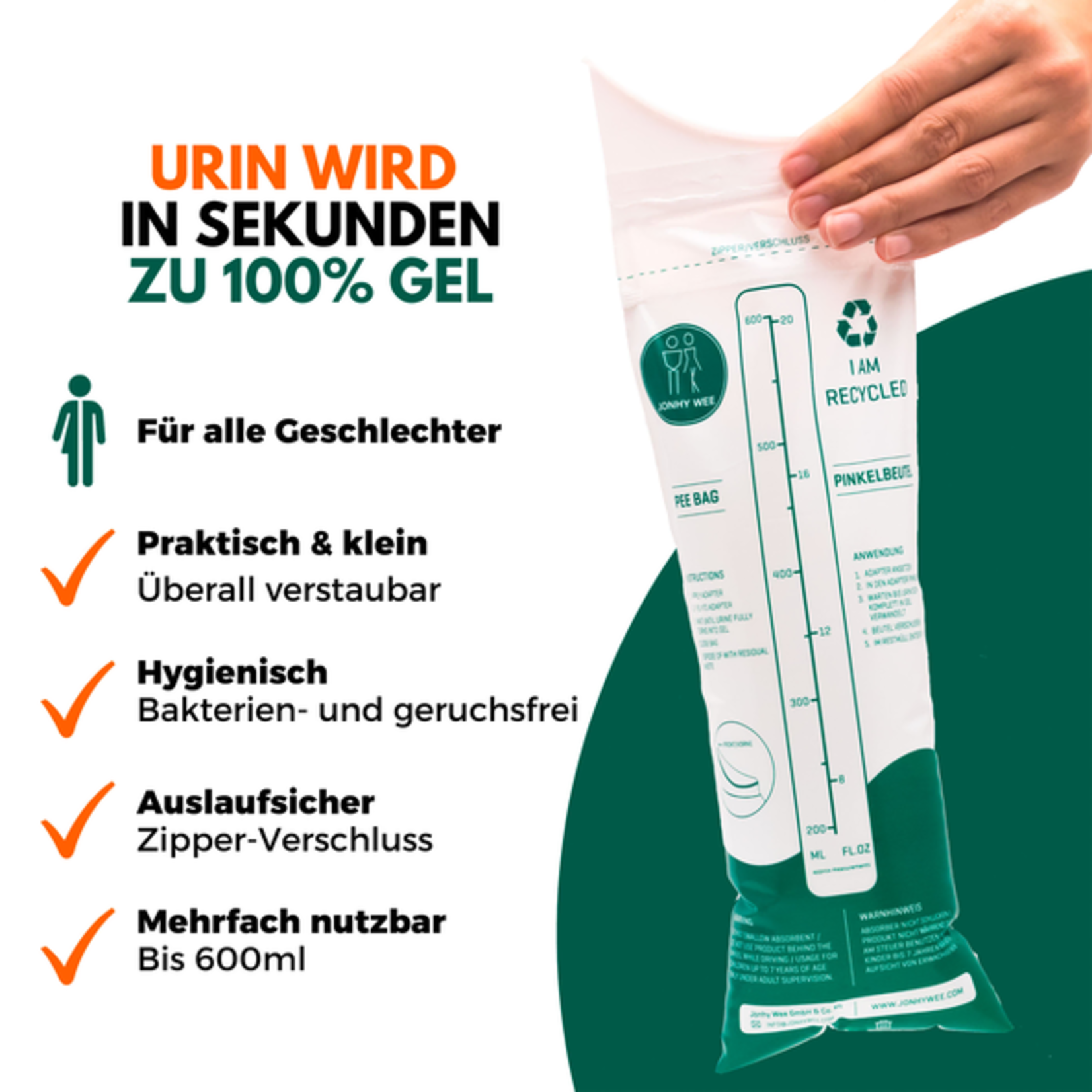Unisex-Notfall-Toiletten-/Urinbeutel (3 stück)