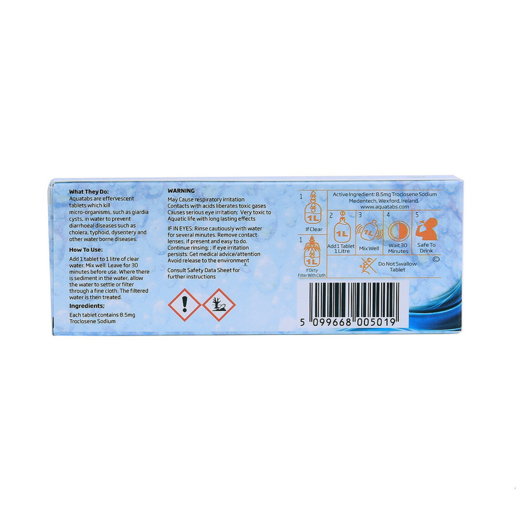 Water zuiverings tabletten