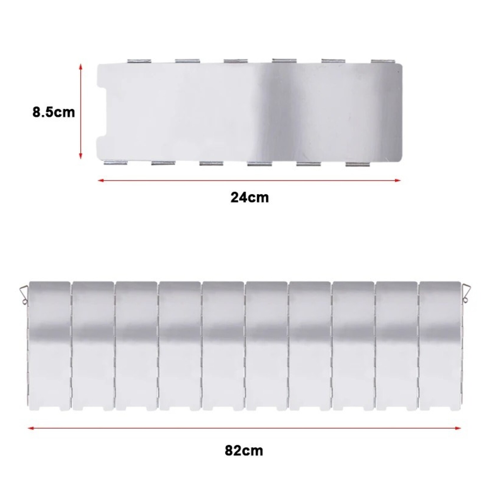 8 Slatted cooking wind screen (82 x 24 cm)
