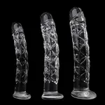 Auxfun® Luxe Glazen Dildo 18 cm voor Sensuele Stimulatie - Unieke Structuur, Geschikt voor Temperatuurspel.