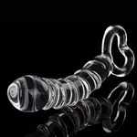 Auxfun® Luxe Glazen Dildo met Handvat voor Intense Stimulatie - 21 cm - Spiraalvormige Structuur &.